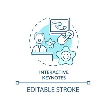 Interactive keynotes turquoise concept icon 스톡 일러스트
