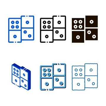 Interactive kids game dominoes vector mix sign icon Stock Illustration