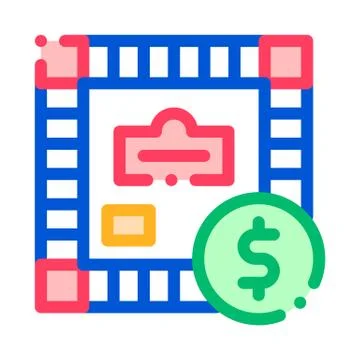Interactive Kids Game Monopoly Vector Sign Icon Stock Illustration