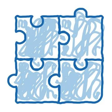 Interactive Kids Game Puzzle doodle icon hand drawn illustration Stock Illustration
