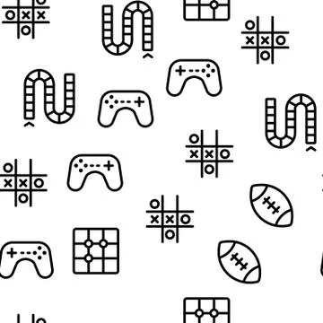 Interactive Kids Games Vector Seamless Pattern Stock Illustration