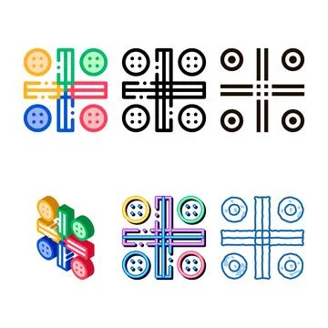 Interactive kids ludo game vector variety thin line icon Stock Illustration