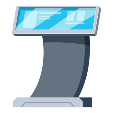Interactive kiosk displaying information with touch screen technology Stock Illustration