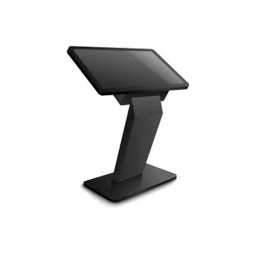 Interactive kiosk or signage 3d realistic vector template illustration isolated. Stock Illustration