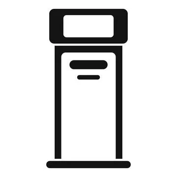 Interactive kiosk showing information with blank screen displaying content Stock Illustration