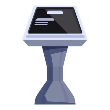 Interactive kiosk showing information on display screen Stock Illustration