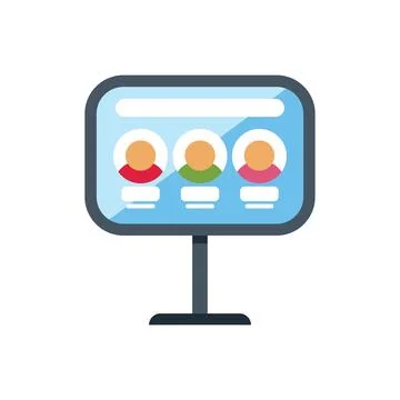 Interactive kiosk showing profiles on screen Stock Illustration