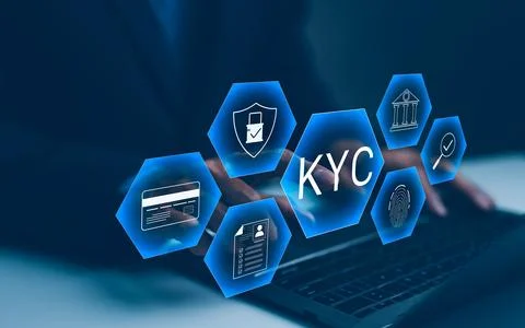 Interactive KYC compliance interface with the user. Stock Photos