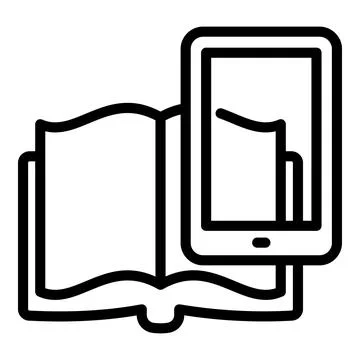 Interactive learning book search icon, outline style 스톡 일러스트