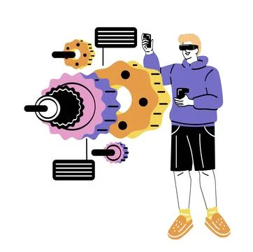 Interactive learning concept Stock Illustration