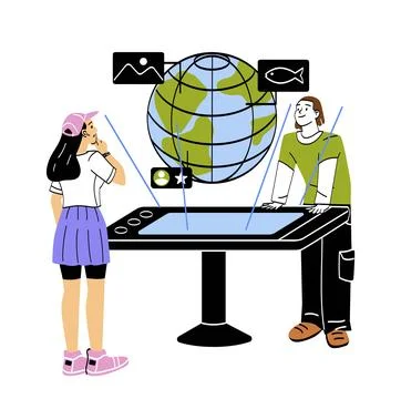 Interactive learning concept 스톡 일러스트