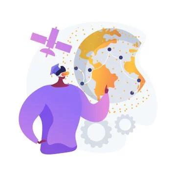 Interactive learning experience abstract concept vector illustration. Stock Illustration