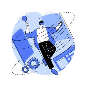 Interactive learning experience abstract concept vector illustration. Stock Illustration