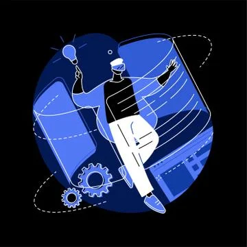 Interactive learning experience abstract concept vector illustration. Stock Illustration