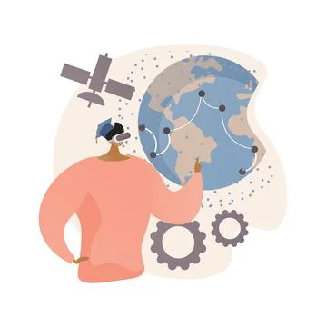 Interactive learning experience abstract concept vector illustration. Stock Illustration