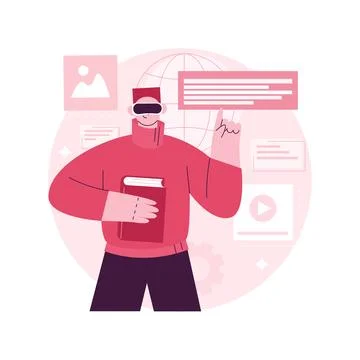 Interactive learning experience abstract concept vector illustration. Stock Illustration