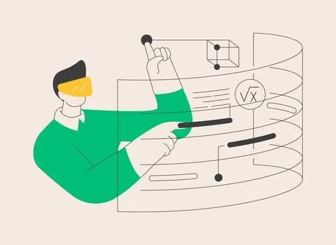 Interactive learning experience abstract concept vector illustration. Stock Illustration