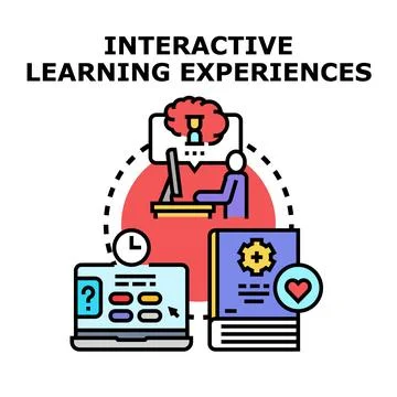 Interactive learning experiences concept engaging students online Stock Illustration