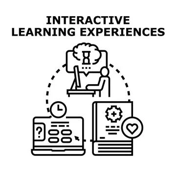 Interactive learning experiences concept engaging students online イラスト素材