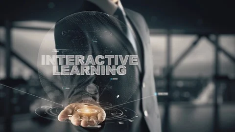 Interactive Learning with hologram businessman concept Stock Footage 111914868