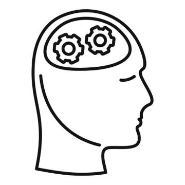 Interactive learning icon, outline style 스톡 일러스트