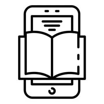 Interactive learning icon, outline style Stock Illustration