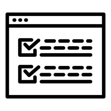 Interactive learning mission icon, outline style Illustrazione stock