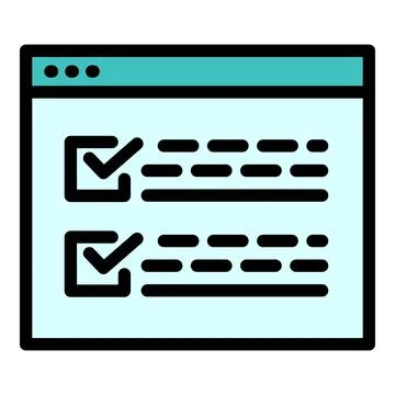 Interactive learning mission icon, outline style Illustrazione stock