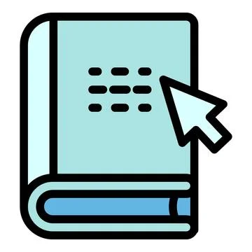 Interactive learning online book icon, outline style Stock Illustration