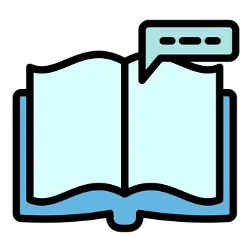 Interactive learning open book icon, outline style Illustrazione stock