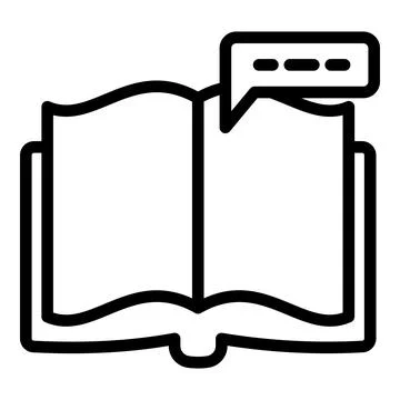 Interactive learning open book icon, outline style 스톡 일러스트