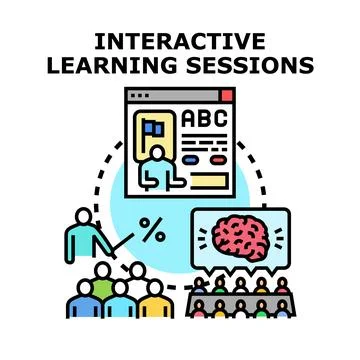 Interactive learning sessions for modern education Stock Illustration