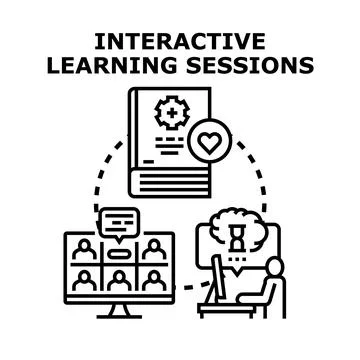 Interactive learning sessions for online education and skill development Stock Illustration