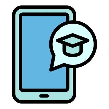 Interactive learning tablet icon, outline style Stock Illustration