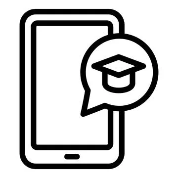 Interactive learning tablet icon, outline style Stock Illustration