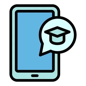Interactive learning tablet icon, outline style イラスト素材