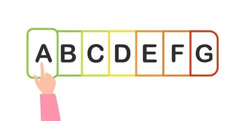 Interactive learning tool displaying brightly colored letters for education.. Иллюстрация