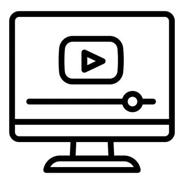 Interactive learning video icon, outline style Stockillustratie