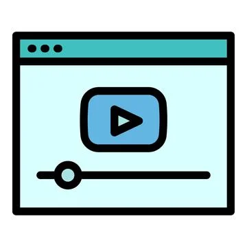 Interactive learning video online icon, outline style Stockillustratie