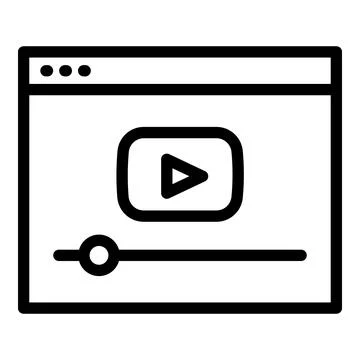 Interactive learning video online icon, outline style 스톡 일러스트