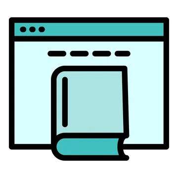 Interactive learning web page icon, outline style Illustrazione stock