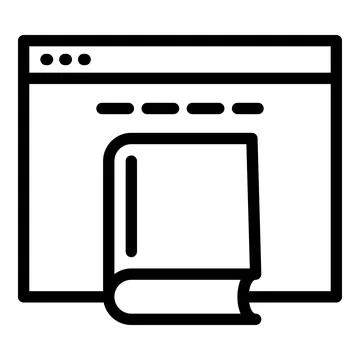 Interactive learning web page icon, outline style Stock Illustration