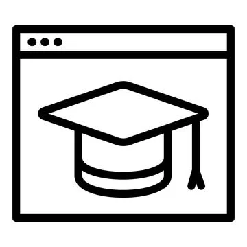 Interactive learning web page icon, outline style Illustrazione stock