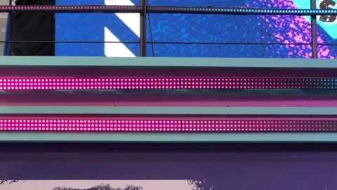 Interactive LED Screen with vibrant RGB Lights 스톡 동영상 342686688