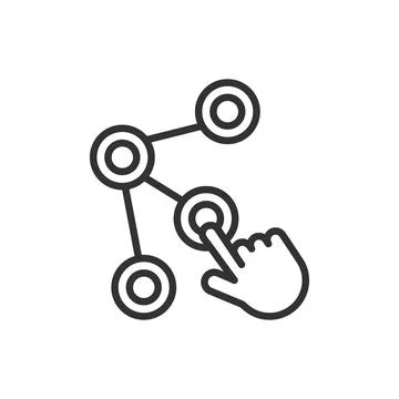 Interactive, in line design. Interactive, engagement, participation, connection 스톡 일러스트