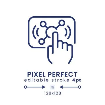 Interactive live streaming linear desktop icon 스톡 일러스트