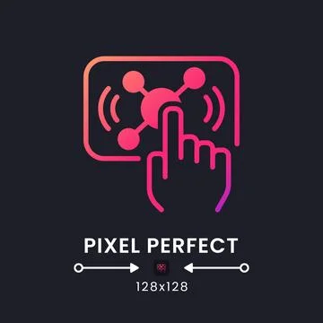 Interactive live streaming pink solid gradient desktop icon on black Stockillustratie