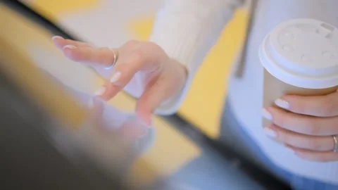 Interactive map of the shopping center, floor plan. female hands move across the Stock Footage 240319690