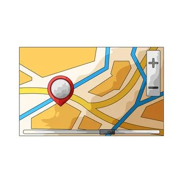 Interactive maps illustration 스톡 일러스트