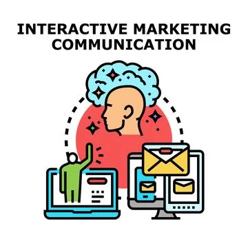 Interactive marketing communication digital strategy delivering feedback Stockillustratie